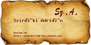 Sziráki Adrián névjegykártya